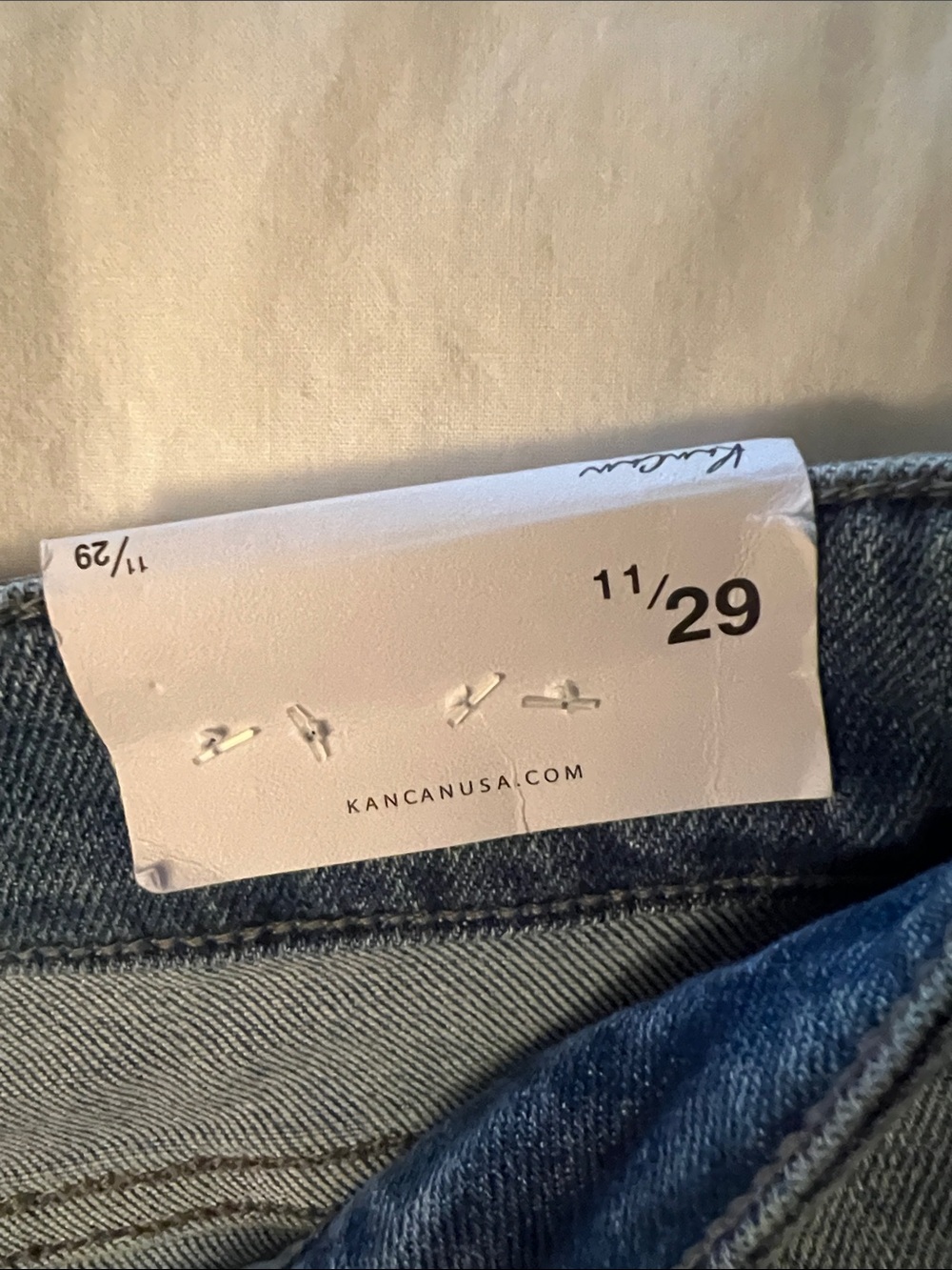 KanCan Blue Distressed Denim Bermuda Shorts with Rolled Hem - Picture 3 of 6